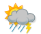 Kans op lichte regen met onweer